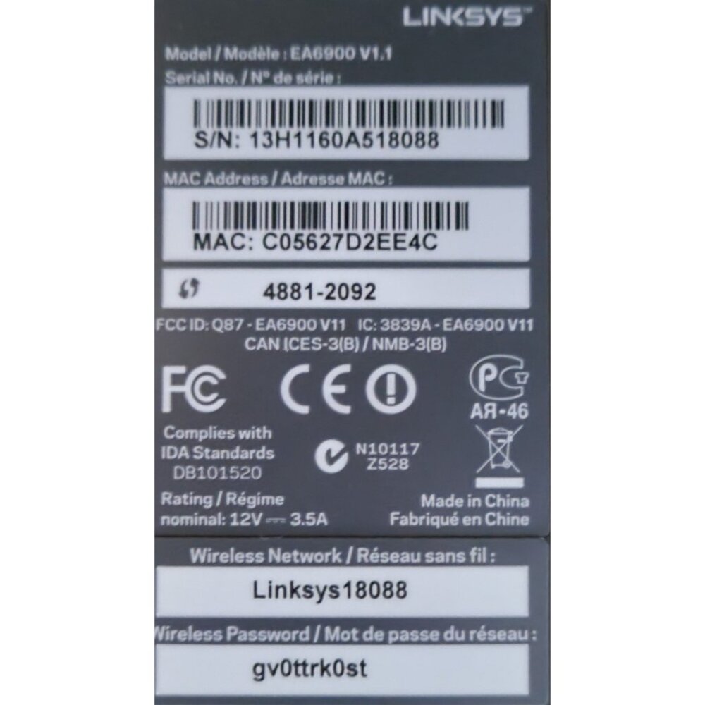 Linksys EA6900 Dual-Band Wireless Router Used Untested - Picture 4 of 4